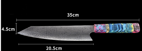 Cuchillo de Chef Estilo Japones- Acero Inoxidable, Mango de madera - 35cm