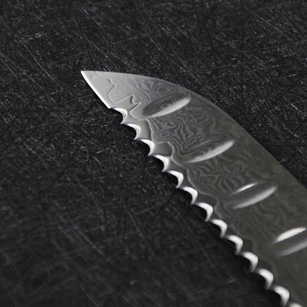 Damascus Steel Serrated Bread Knife for Chefs