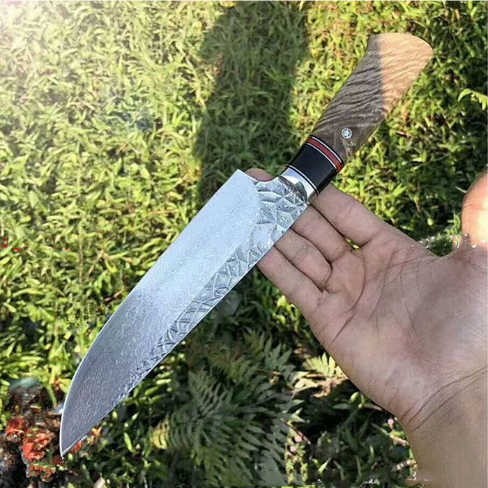 Cuchillo de Chef Hecho a Mano- Acero de Damasco- 25cm