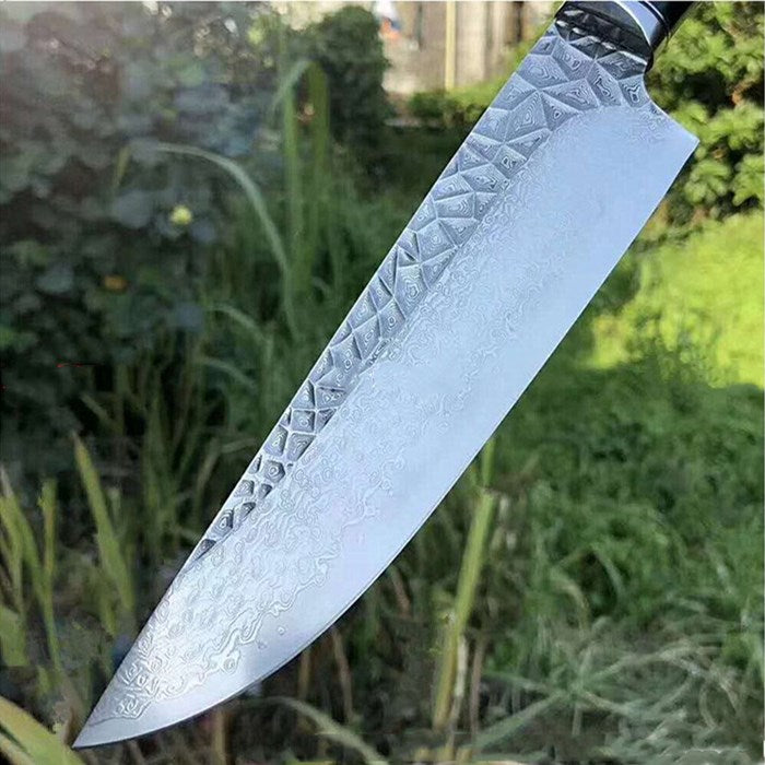 Cuchillo de Chef Hecho a Mano- Acero de Damasco- 25cm